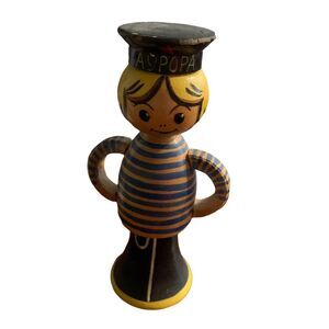 Vintage ussr wood boy figurine